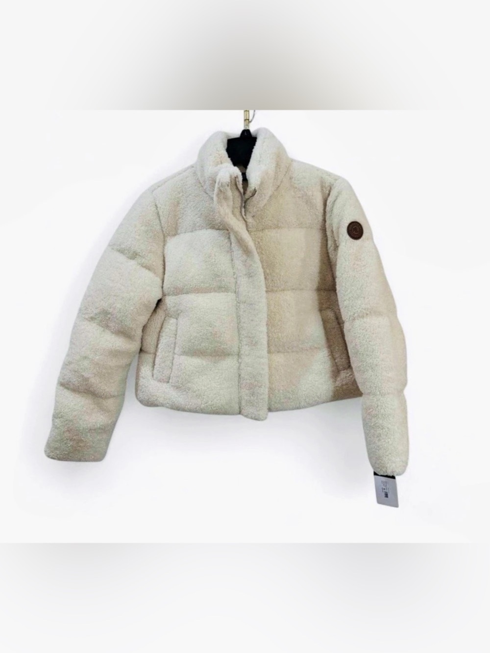 Lauren Ralph Lauren Black Label Women's Teddy Puffer Jacket Cream Size L NWT